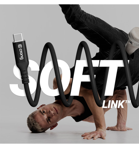 Crong Soft Link - Kabel 100W PD 5A USB-C do USB-C 200cm (czarny) 