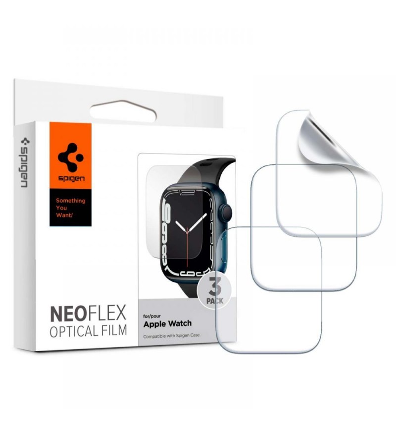 FOLIA OCHRONNA SPIGEN NEO FLEX 3-PACK APPLE WATCH 6 / 7 / 8 / 9 / SE 1 / 2 / 3 (44 / 45 MM) CLEAR 