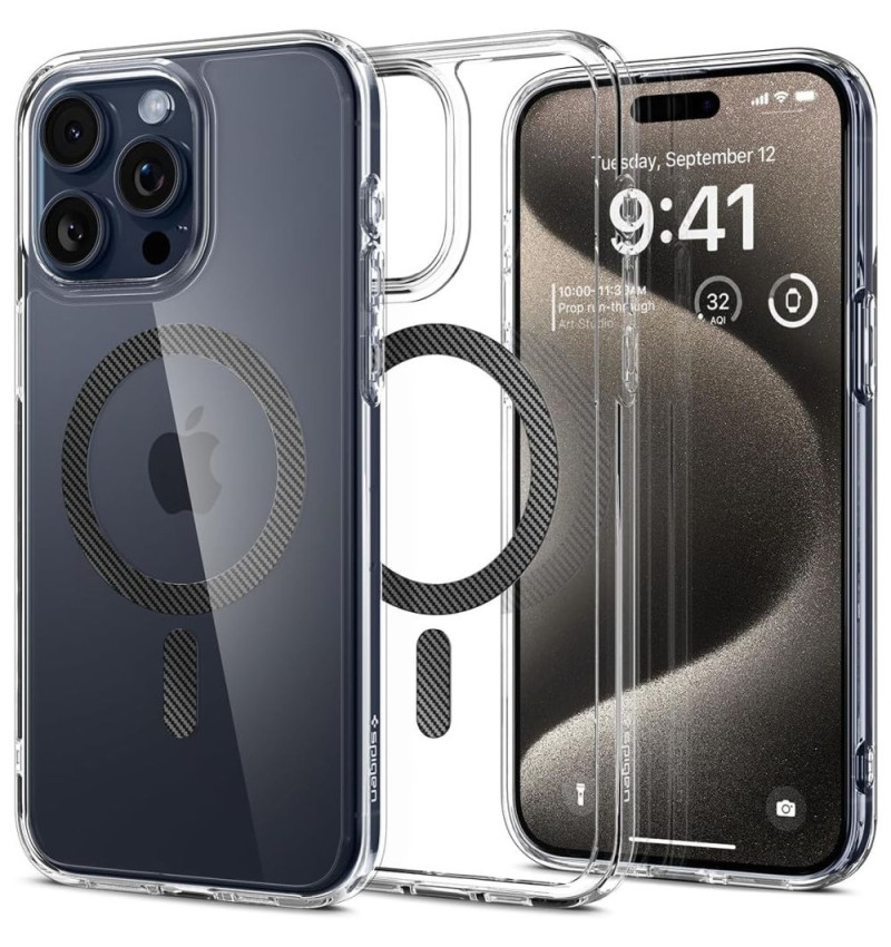 SPIGEN ULTRA HYBRID MAG MAGSAFE IPHONE 15 PRO MAX CARBON FIBER  SPIGEN ULTRA HYBRID MAG MAGSAFE IPHONE 15 PRO MAX CARBON FIBER